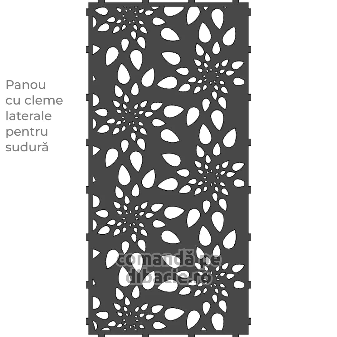 Panou poarta si gard metalic - Crizanteme