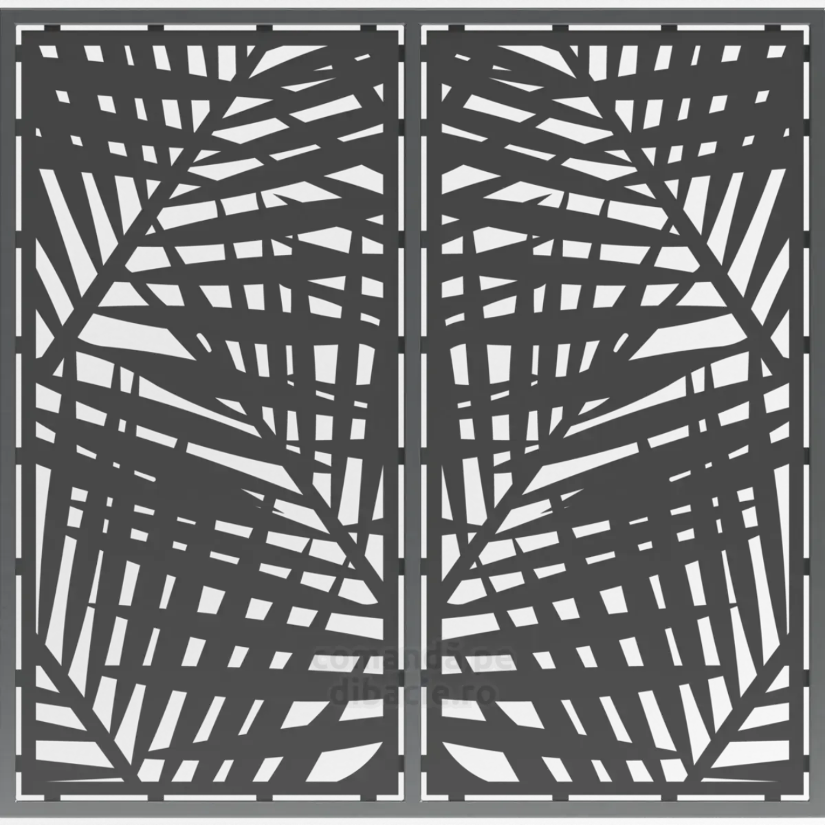 Panou poarta si gard metalic - Gradina cu palmieri