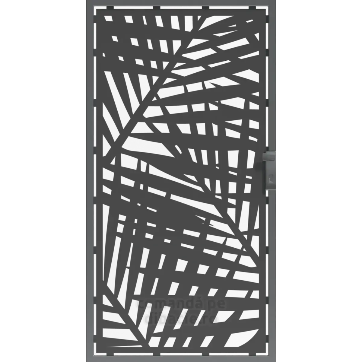 Panou poarta si gard metalic - Gradina cu palmieri