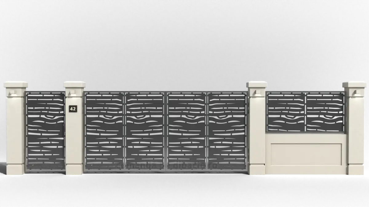 Panou poarta si gard metalic - Bete de bambus