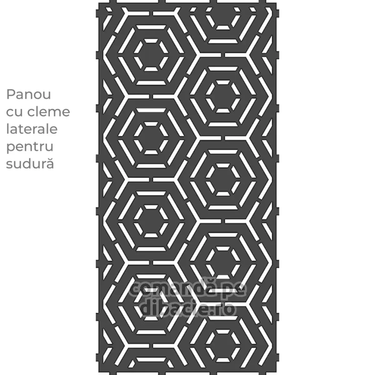 Panou poarta si gard metalic - Coloana hexa