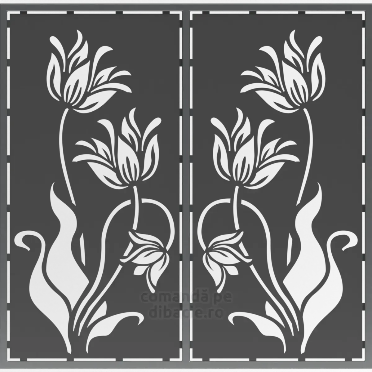 Panou poarta si gard metalic - Laleaua neagra