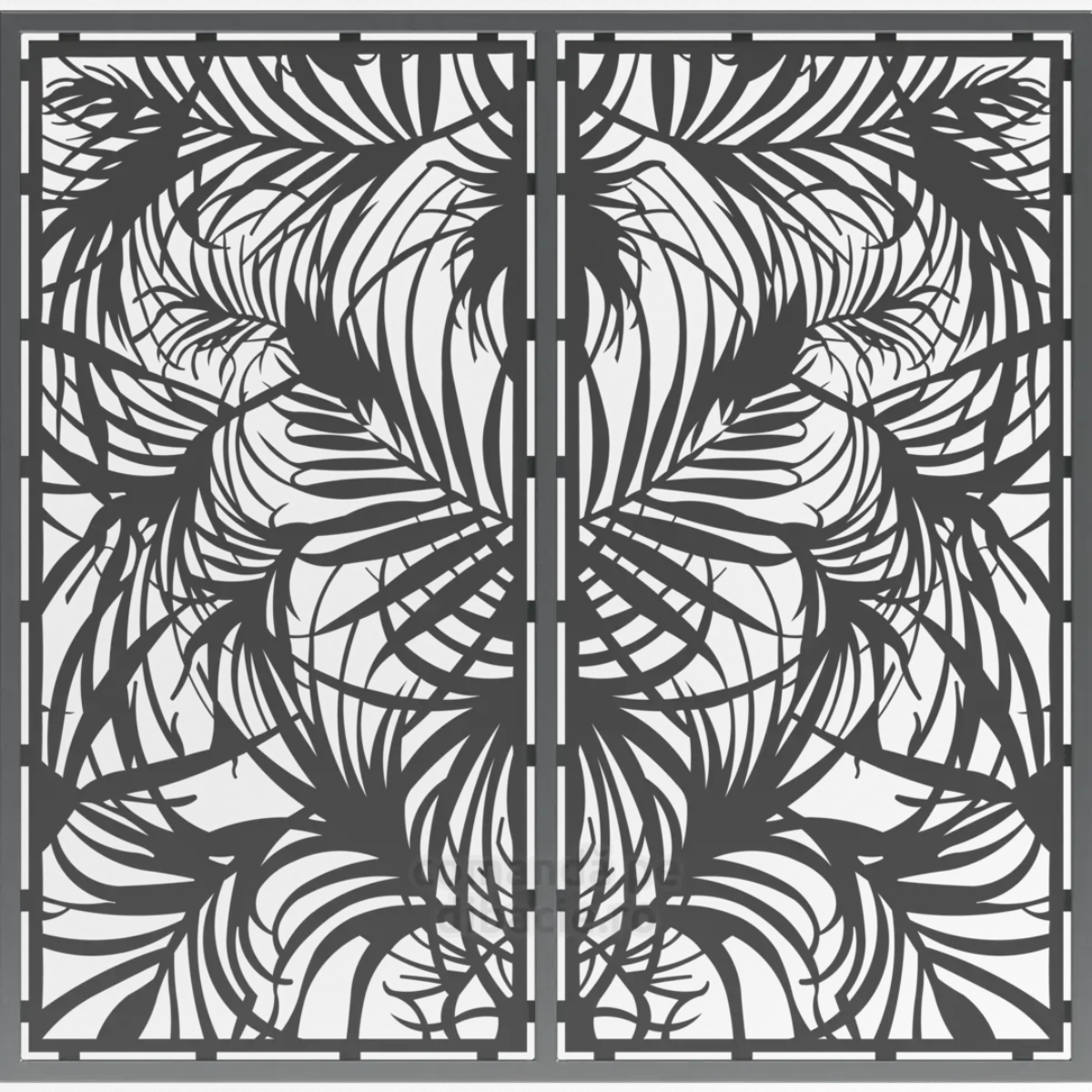 Panou poarta si gard metalic - Padurea de ferigi